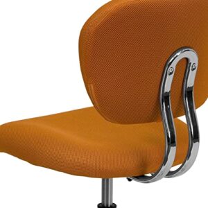 Flash Furniture Beverly Mid-Back Orange Mesh Padded Swivel Task Office Chair with Chrome Base