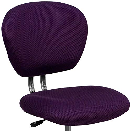 Flash Furniture Beverly Mid-Back Purple Mesh Padded Swivel Task Office Chair with Chrome Base