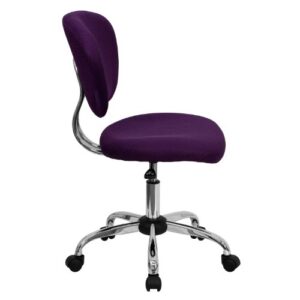 Flash Furniture Beverly Mid-Back Purple Mesh Padded Swivel Task Office Chair with Chrome Base