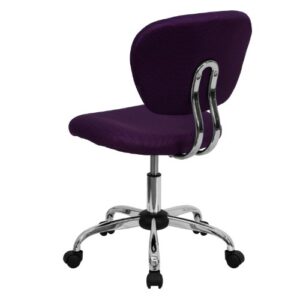 Flash Furniture Beverly Mid-Back Purple Mesh Padded Swivel Task Office Chair with Chrome Base