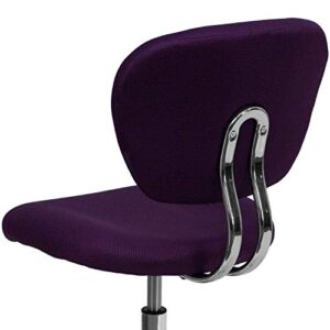 Flash Furniture Beverly Mid-Back Purple Mesh Padded Swivel Task Office Chair with Chrome Base