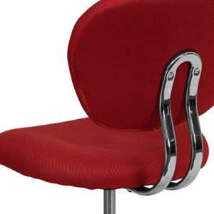 Flash Furniture Beverly Mid-Back Red Mesh Padded Swivel Task Office Chair with Chrome Base