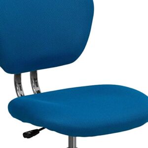 Flash Furniture Beverly Mid-Back Turquoise Mesh Padded Swivel Task Office Chair with Chrome Base