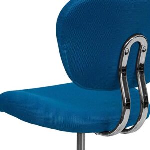 Flash Furniture Beverly Mid-Back Turquoise Mesh Padded Swivel Task Office Chair with Chrome Base