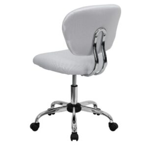 Flash Furniture Beverly Mid-Back White Mesh Padded Swivel Task Office Chair with Chrome Base