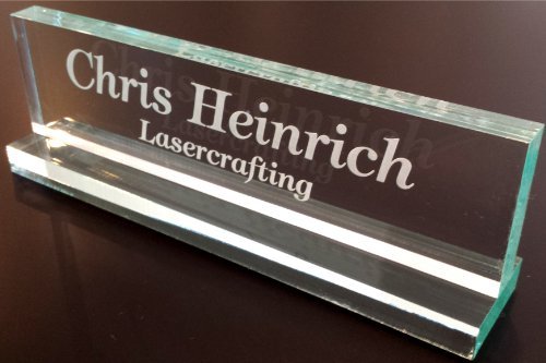 Lasercrafting Office Desk Name Plate Glass-Like Acrylic Personalized/Customized Engraved 2x8