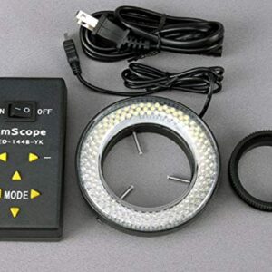 AmScope LED-144A 144-LED Lighting-Direction-Adjustable Microscope Ring Light with Adapter for Stereo Microscopes