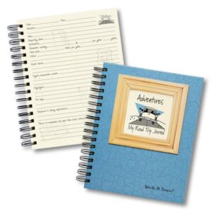 write it down journals unlimited series guided journal, adventures, my road trip journal, with a blue hard cover, made of recycled materials, 7.5"x 9"