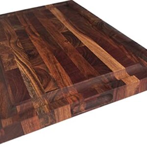 Mountain Woods EGA19 Acacia Hardwood End Grain Cutting Board with Juice Groove, 19”X13”x1.5”