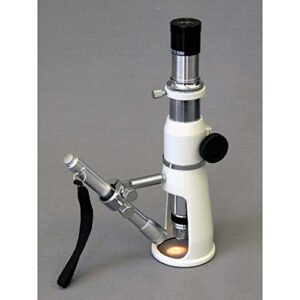 AmScope H2510 Handheld Stand Measuring Microscope, 20x/50x/100x Magnification, 17mm Field of View, Includes Pen Light