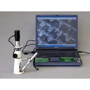 AmScope H2510 Handheld Stand Measuring Microscope, 20x/50x/100x Magnification, 17mm Field of View, Includes Pen Light