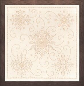 janlynn candlewick decorative pillow, snowflake, beige