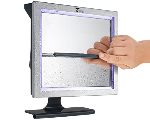 ToiletTree Products Deluxe LED Fogless Shower Mirror with Squeegee Anti-Fog Mirror - Adjustable Shaving Mirror with a Squeegee - Rust-Proof, Impact-Resistance Bathroom Shower Mirror