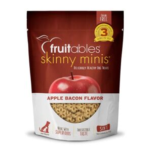 Fruitables Skinny Mini Dog Treats – Healthy Treats for Dogs – Low Calorie Training Treats – Free of Wheat, Corn and Soy – Apple Bacon – 5 Ounces