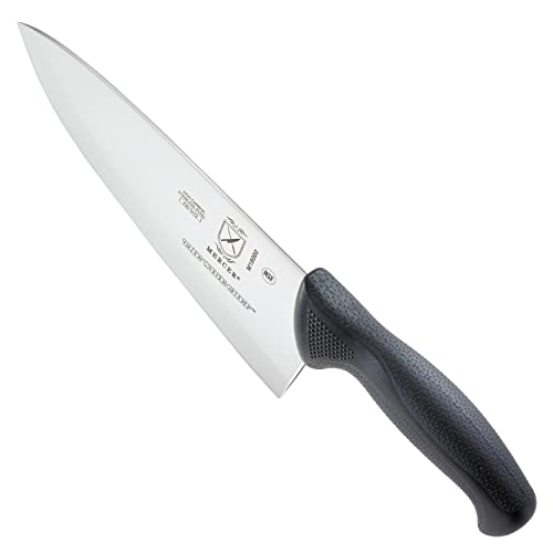 Mercer Culinary M18000 Millennia Black Handle, 8-Inch Wide Hollow Ground, Chef's Knife