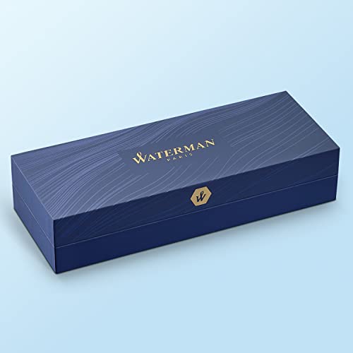 Waterman Hémisphère Fountain Pen Gloss Black with 23K Gold Trim Fine Nib Blue Ink Gift Box