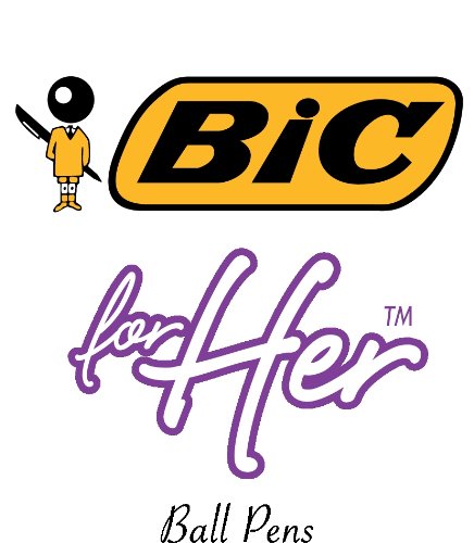 BIC For Her Retractable Ball Pen, Medium Point, 1.0 mm, Black Ink, 2 Count (FHAP21-Black)