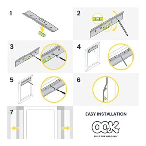 OOK French Cleat, Picture and Mirror Hanger with Hardware, 100lb, Aluminum, 533208