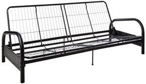 dhp vermont metal futon frame, classic design, full sized - black
