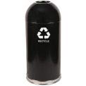 Witt Industries 415DTBK-R Steel 15-Gallon Standard Open Top Indoor Recycling Receptacle with Galvanized Liner, Legend "Recycle", Round, 15" Diameter x 35" Height, Black