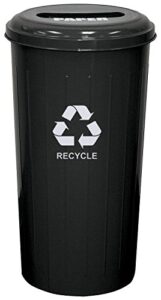 witt industries 10/1stbk steel 20-gallon recycling trash can with slotted top, legend "paper only, recycle", round, 30" height, black