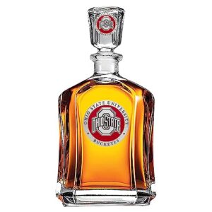 heritage pewter ohio state capitol decanter | 24 oz whiskey decanter for liquor with airtight stopper | expertly crafted pewter glass clear