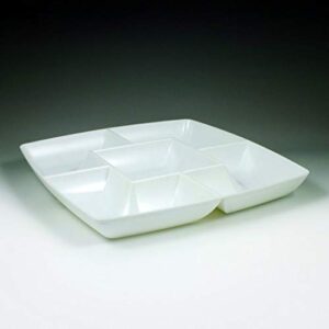 maryland plastics plastic chip & dish-12" | white | simply squared | 1 pc. chip & dip