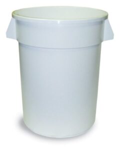 continental 1001wh 10-gallon huskee lldpe waste receptacle, round, white