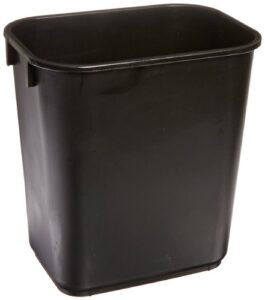 continental 1358bk 13-5/8 quart commercial hdpe trash can, rectangular, black