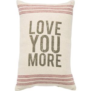 primitives by kathy 18293 striped pillow, 10" x 15.5", love you more