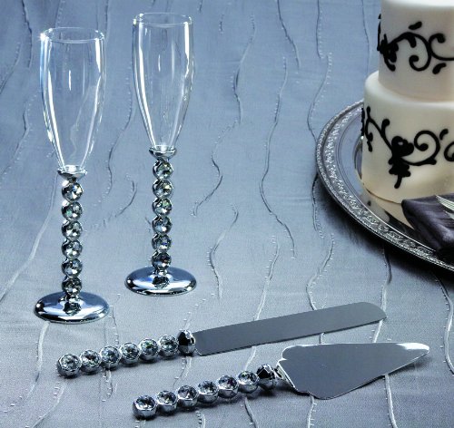 Ivy Lane Design Wedding Accessories Faceted Stone Cake Knife and Server Set