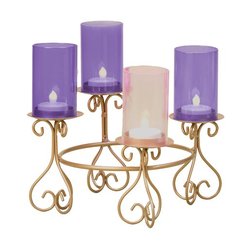 Roman 8.25 Inch Tall Advent Glass Flutes Holders – Candles not Included