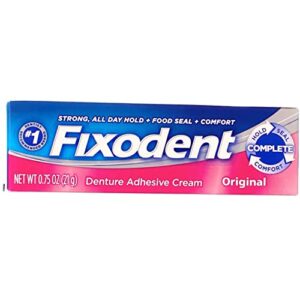 fixodent denture adhesives cream, original - 0.75 oz (pack of 6)