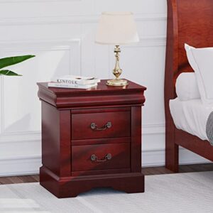 Acme Louis Philippe III Nightstand, Cherry Finish