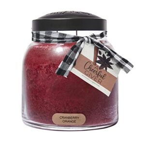 A Cheerful Giver - Cranberry Orange - 34oz Papa Scented Candle Jar with Lid - Keepers of the Light - 155 Hours of Burn Time, Gift for Women, Red