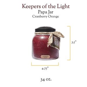 A Cheerful Giver - Cranberry Orange - 34oz Papa Scented Candle Jar with Lid - Keepers of the Light - 155 Hours of Burn Time, Gift for Women, Red