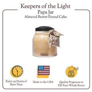 A Cheerful Giver - Almond Butter Pound Cake - 34oz Papa Scented Candle Jar with Lid - Keepers of the Light - 155 Hours of Burn Time, Gift for Women, Brown