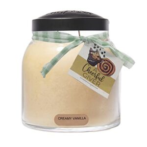 A Cheerful Giver - Creamy Vanilla - 34oz Papa Scented Candle Jar with Lid - Keepers of the Light - 155 Hours of Burn Time, Gift for Women, White