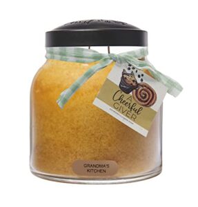 a cheerful giver — grandma's kitchen - 34oz papa scented candle jar with lid - keepers of the light - 155 hours of burn time, gift for women, orange