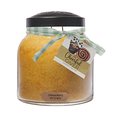 A Cheerful Giver — Grandma's Kitchen - 34oz Papa Scented Candle Jar with Lid - Keepers of the Light - 155 Hours of Burn Time, Gift for Women, Orange