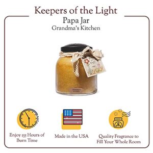 A Cheerful Giver — Grandma's Kitchen - 34oz Papa Scented Candle Jar with Lid - Keepers of the Light - 155 Hours of Burn Time, Gift for Women, Orange