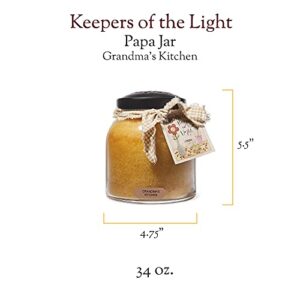 A Cheerful Giver — Grandma's Kitchen - 34oz Papa Scented Candle Jar with Lid - Keepers of the Light - 155 Hours of Burn Time, Gift for Women, Orange