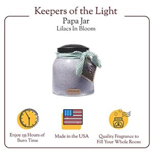 A Cheerful Giver — Lilacs In Bloom - 34oz Papa Scented Candle Jar with Lid - Keepers of the Light - 155 Hours of Burn Time, Gift Candle, Violet