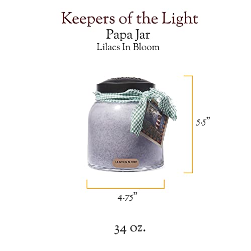 A Cheerful Giver — Lilacs In Bloom - 34oz Papa Scented Candle Jar with Lid - Keepers of the Light - 155 Hours of Burn Time, Gift Candle, Violet