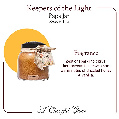 A Cheerful Giver - Sweet Tea Papa Scented Glass Jar Candle (34oz) with Lid & True to Life Fragrance Made in USA