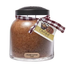 a cheerful giver — crumb coffee cake - 34oz papa scented candle jar with lid - keepers of the light - 155 hours of burn time, gift for women, brown