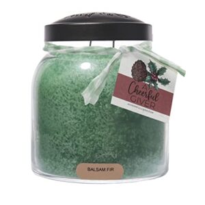 A Cheerful Giver — Balsam Fir - 34oz Papa Scented Candle Jar with Lid - Keepers of the Light - 155 Hours of Burn Time, Gift for Women, Green