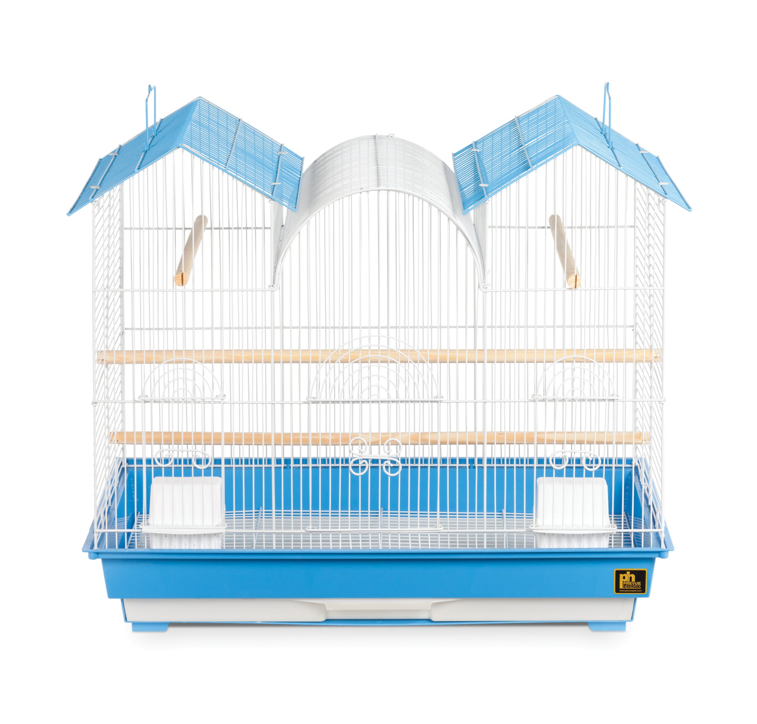 Prevue Hendryx Triple Roof Cockatiel Cage, Blue and White