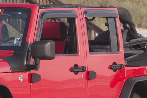 Rugged Ridge | Window Rain Deflectors | 11351.12 | Fits 2007-2018 Jeep Wrangler JKU 4-Door