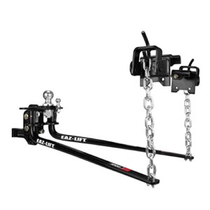 camco eaz-lift elite 1,000lb weight distributing hitch kit with sway control (48058) for trailer, black